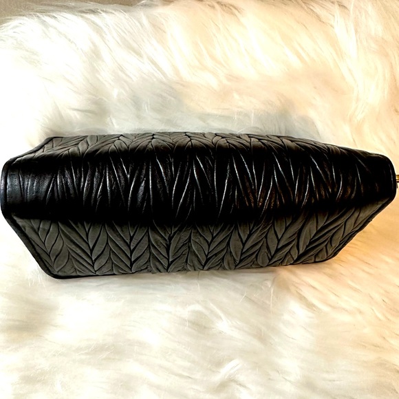 Coach Gathered Leather Accordion Zip Wallet Black - Picture 3 of 6